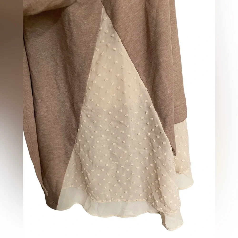 LOGO Lounge Lori Goldstein open Cardigan Chiffon hem detail - Picture 6 of 12